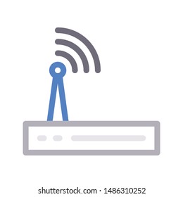 modem colour line vector icon