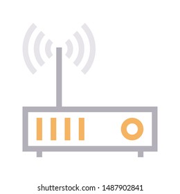 modem colour line vector icon