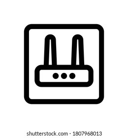 Modem (Computer And Hardware) icon outline vector. isolated on white background