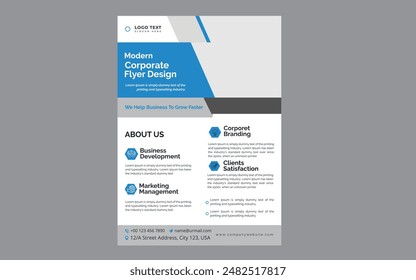 Modem Corporate Flyer Design Template vector design for Brochure