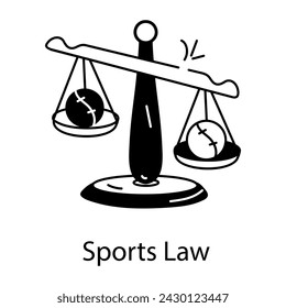 Modem doodle icon depicting sports law 