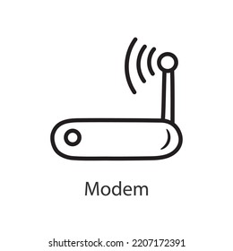 Modem Filled Outline Icon Design illustration. Data Symbol on White background EPS 10 File