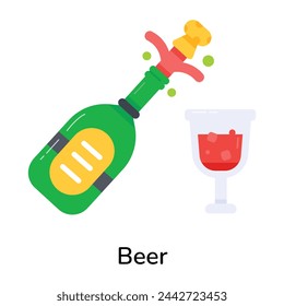 Modem flat icon or a beer bottle 