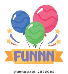 Modem flat sticker of fun word 