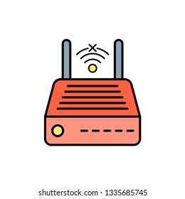 Modem flat vector icon sign symbol