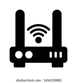 modem glyph flat vector icon