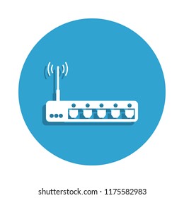 modem icon in badge style. One of cyber security collection icon can be used for UI, UX