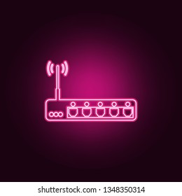 modem icon. Elements of cyber security in neon style icons. Simple icon for websites, web design, mobile app, info graphics