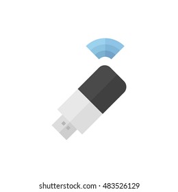 Modem icon in flat color style. Internet connection wireless