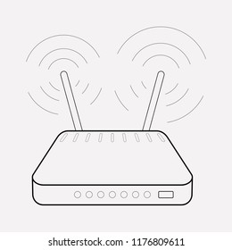 Modem icon line element. Vector illustration of modem icon line isolated on clean background for your web mobile app logo design.