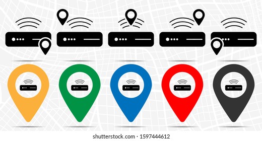 Modem icon in location set. Simple glyph, flat illustration element of technology theme icons