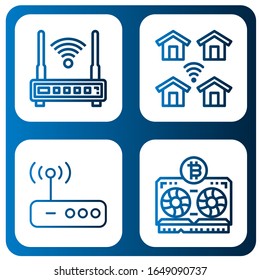 modem icon set. Collection of Router, Wireless, Vga icons