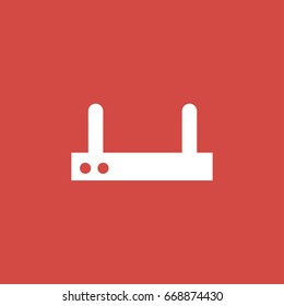 modem icon. sign design. red background