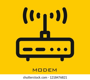 Modem icon signs