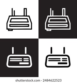 Ilustración de Arte vectorial de silueta de icono de módem.