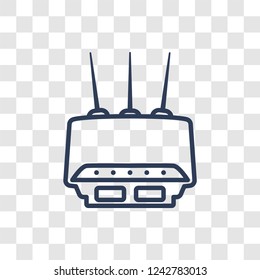 Modem icon. Trendy linear Modem logo concept on transparent background from Internet Security and Networking collection