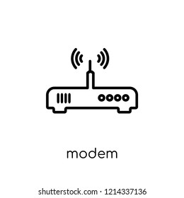 Modem icon. Trendy modern flat linear vector Modem icon on white background from thin line Internet Security and Networking collection, editable outline stroke vector illustration