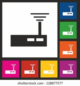 Modem, icon, vector, button