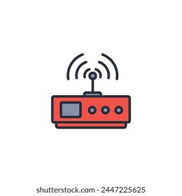 modem icon. vector.Editable stroke.linear style sign for use web design,logo.Symbol illustration.