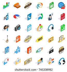 Modem icons set. Isometric style of 36 modem vector icons for web isolated on white background