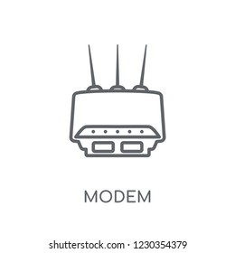 Modem linear icon. Modern outline Modem logo concept on white background from Internet Security and Networking collection. Suitable for use on web apps, mobile apps and print media.