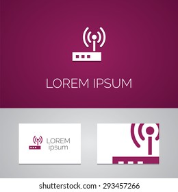 modem logo template icon design elements with business card