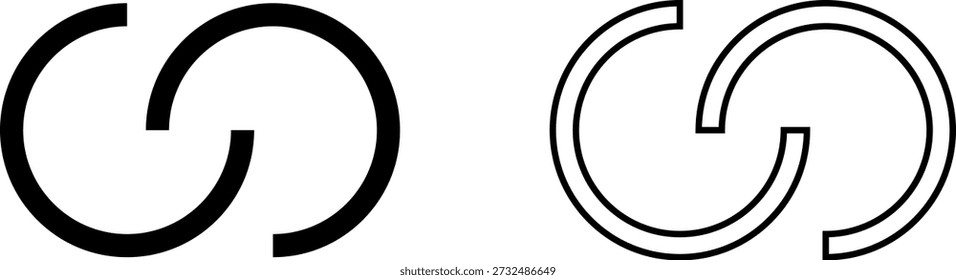 Modem mode icon set. Hotspot status buttons. Share link symbol. Chain vector illustration. Internet sharing indicator. Attach link button isolated.