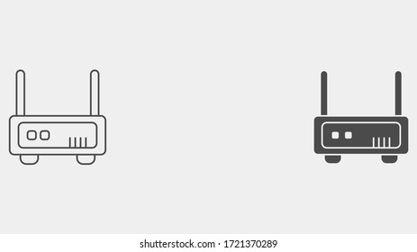 Modem outline and filled vector icon sign symbol