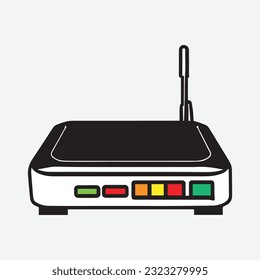 modem router device. wireless internet. flat vector illustration. isolated on white background
