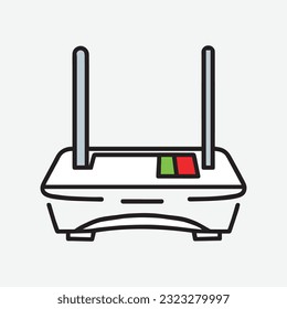 modem router device. wireless internet. flat vector illustration. isolated on white background