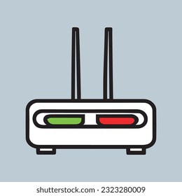 modem router device. wireless internet. flat vector illustration. isolated on white background