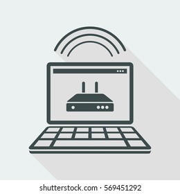 Modem setting on laptop - Flat minimal icon