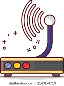 Modem-Signal Vektorgrafik auf transparentem Hintergrund.Symbole in Premium-Qualität. Vektorlinienflachsymbol für Konzept und Grafikdesign.