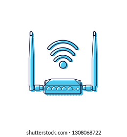 modem sign-wireless illustration