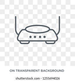 Modem with Two Antenna icon. Trendy flat vector Modem with Two Antenna icon on transparent background from hardware collection. High quality filled Modem with Two Antenna symbol use for web and mobile