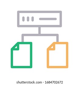 modem vector color line icon 