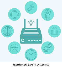Modem vector icon sign symbol