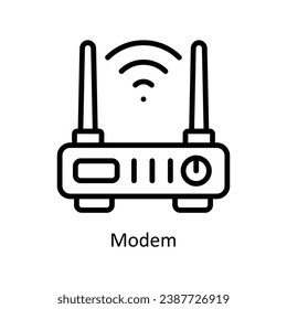 Modem vector  outline Design illustration. Symbol on White background EPS 10 File