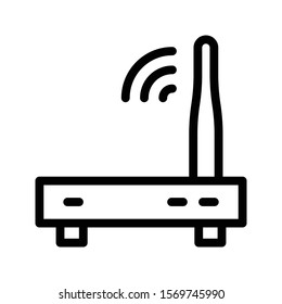 modem vector thin line icon 