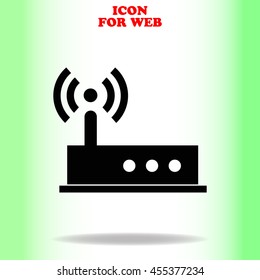 Modem web icon. Black illustration on white background