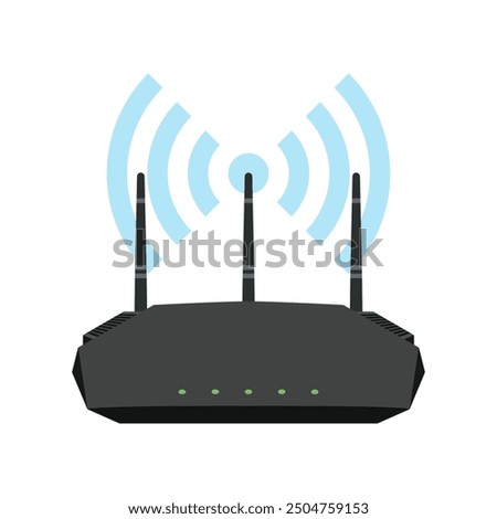 Modem Wi-Fi Router Icon Vector - Wireless Internet Router Symbol and Signal Illustration