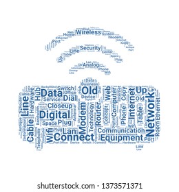 modem word cloud. tag cloud about modem