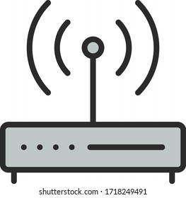 módem,Icono wifi ilustración plana