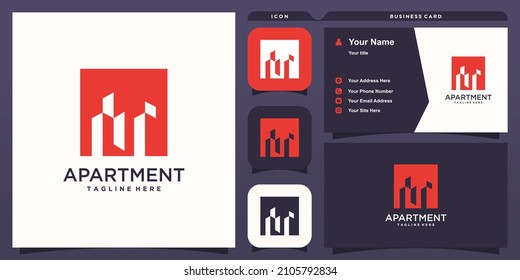 Moden apartment logo for business Premium Vector