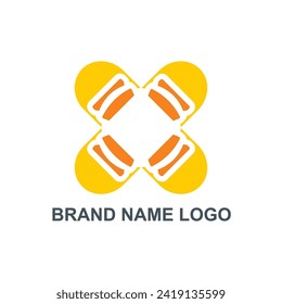 Diseño del logotipo X de la letra Moden