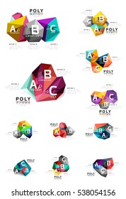 Plantilla de infografía de polos bajos con letras A B C