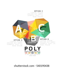 Plantilla de infografía de polos bajos con letras A B C