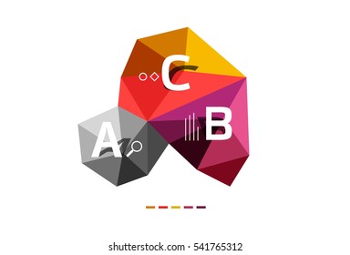 Plantilla de infografía de polos bajos con letras A B C