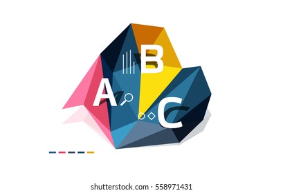 Plantilla de infografía de polos bajos con letras A B C
