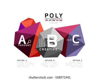 Plantilla de infografía de polos bajos con letras A B C